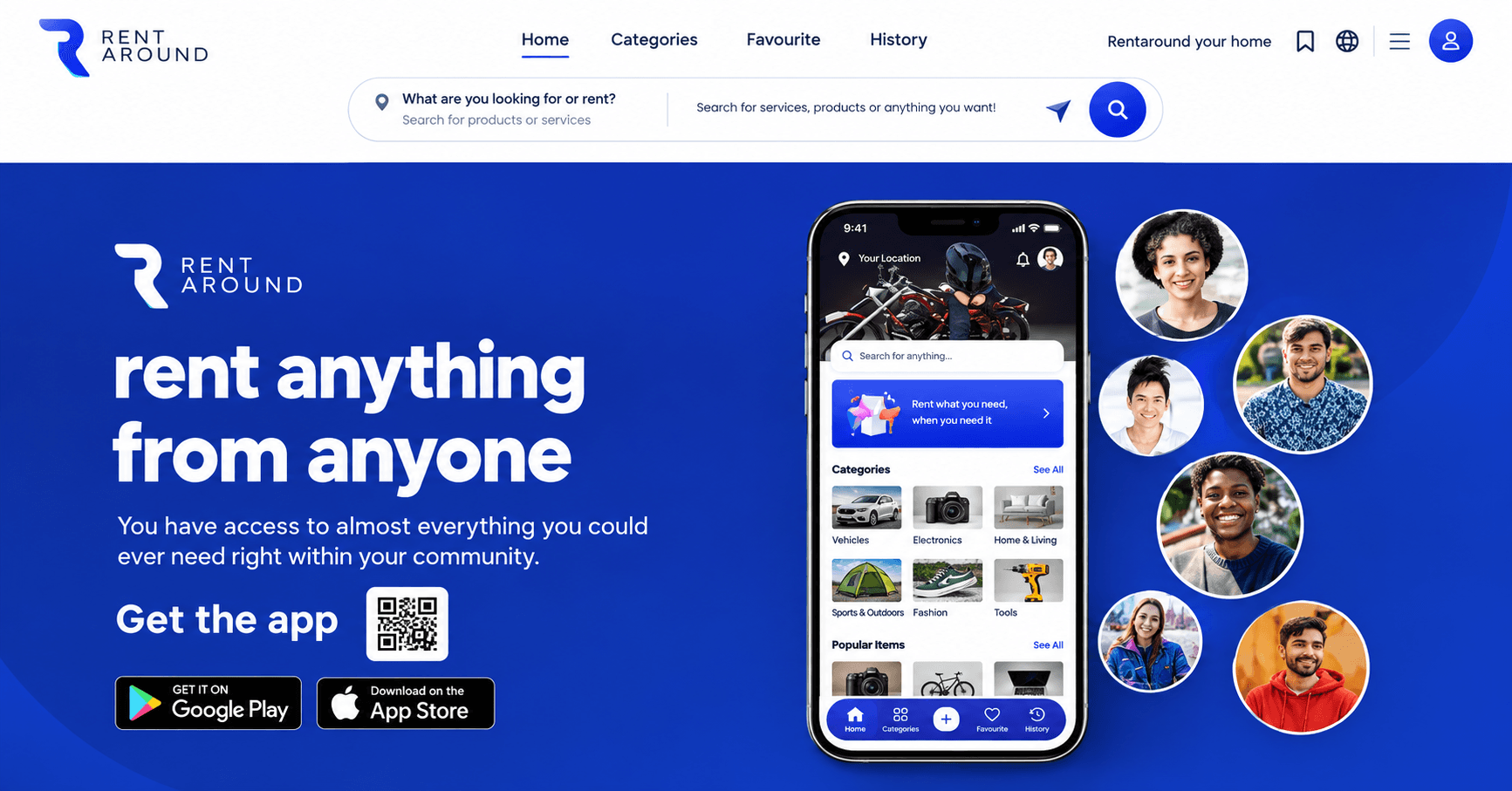 Screenshot of RentArround — Web & Mobile Marketplace